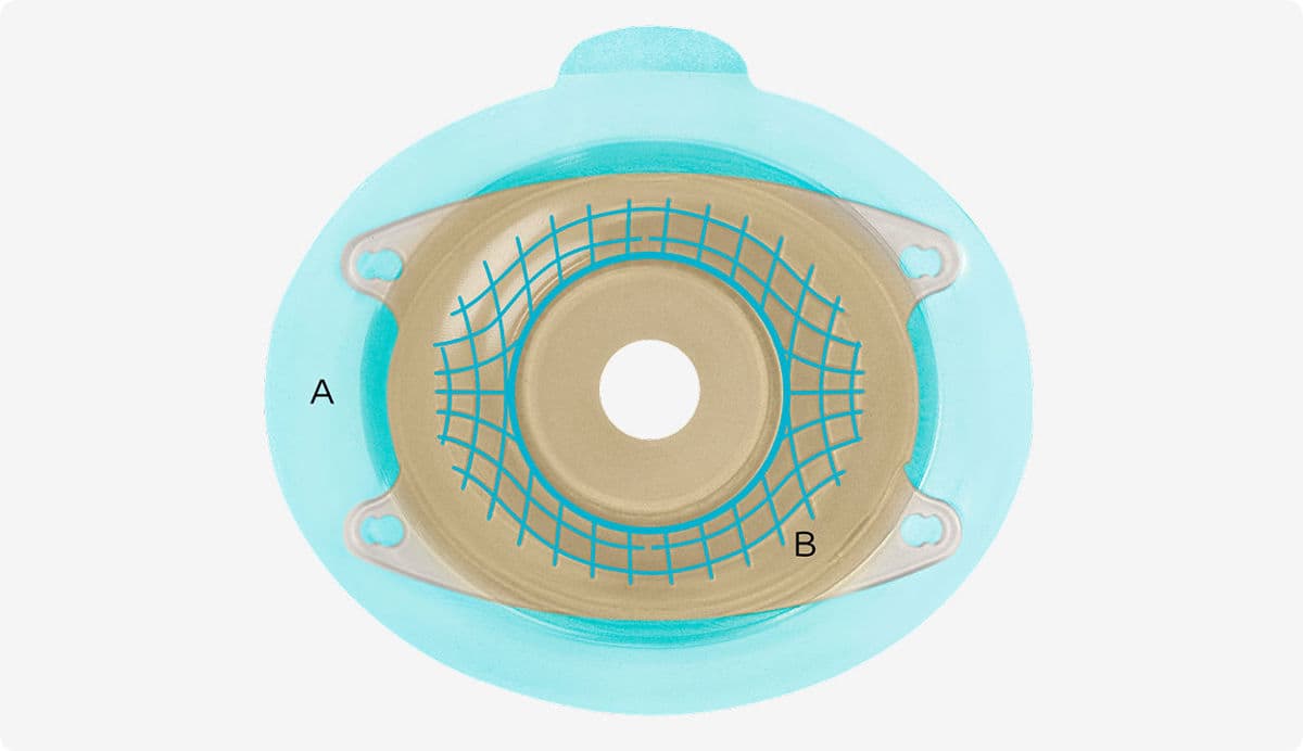 La combinazione di adesivo e conchiglia rende SenSura® Mio Convex unico